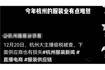 爆料！帶貨一姐薇婭涼了，紡服市場連鎖反應，中小企業處境或將更加困難
